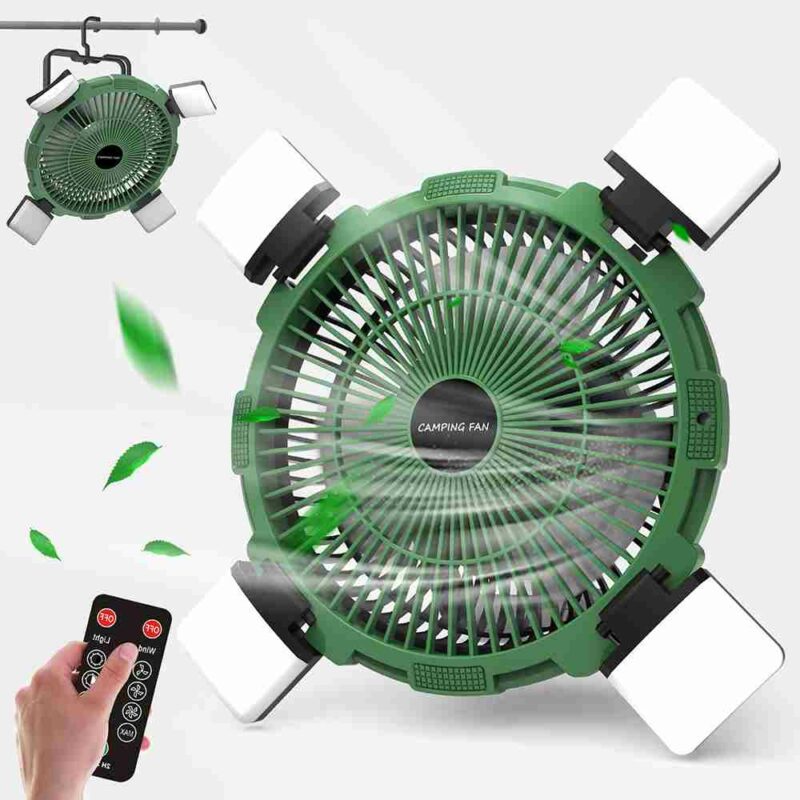 MD-F901 Portable Camping Fan with Light & Hook